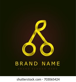 Cherry golden metallic logo