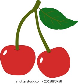 Cherry, great design for any purposes. Fresh healthy fruit. Vegetarian organic food.