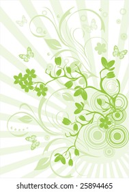 Cherry green blossom background