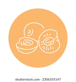 Cherry and half color line icon. Pictogram for web page, mobile app, promo.