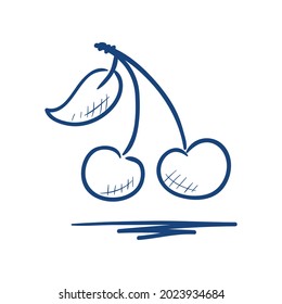 Cereza. Ilustración vectorial dibujada por mano