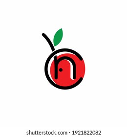 cherry home logo, letter C and letter H concept