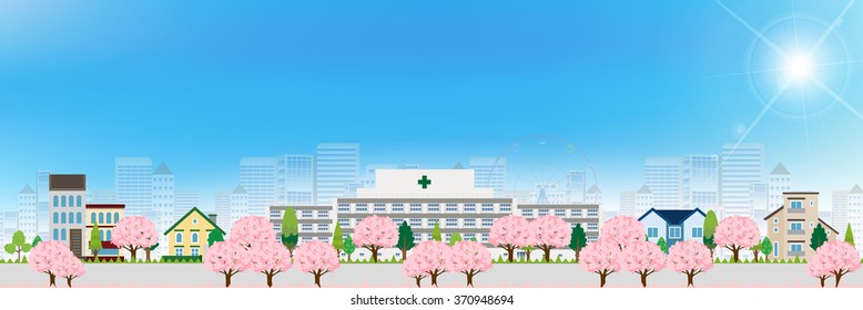 Cherry Hospital spring background