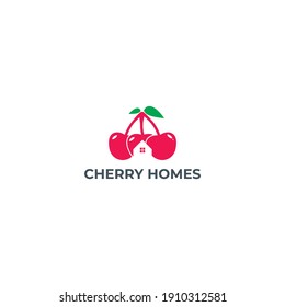 Cherry house logo, fruit logo, real estate logo