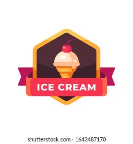 Cherry ice cream. Fast food label