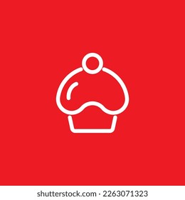 Cherry ice cream icon, common graphic resources, vector illustration.