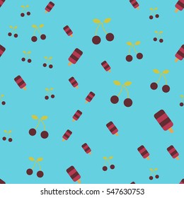 cherry ice cream seamless pattern