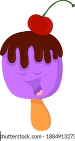 Cherry ice cream,illustration,vector on white background
