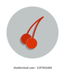 cherry icon in badge style. One of web collection icon can be used for UI, UX