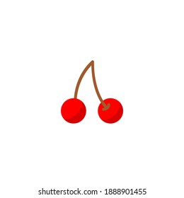 Cherry icon. Bakery icon. Simple, flat, color.