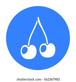 Cherry icon black. Singe fruit icon.