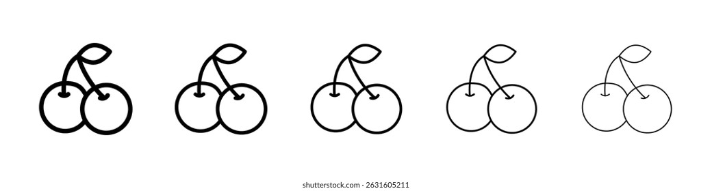 Cherry icon in black. Vector illustration for graphic design