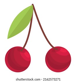 Cherry icon cartoon vector. Red fruit. Healthy food