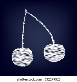 Cherry Icon with chalk effect  