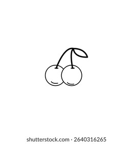 Cherry icon. Cherries fruit symbol. Pictogram isolated on a white background. Vector illustration