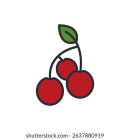 cherry icon collection .design style with background
