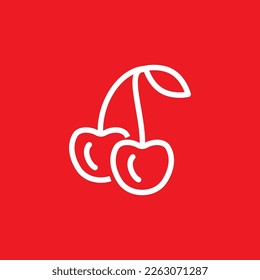 Icono cereza, recursos gráficos comunes, ilustración vectorial.