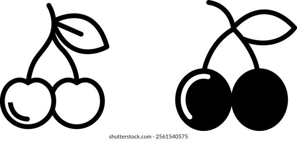 "Cherry Icon Design for Fruit, Fresh Produce, and Healthy Eating Themes"