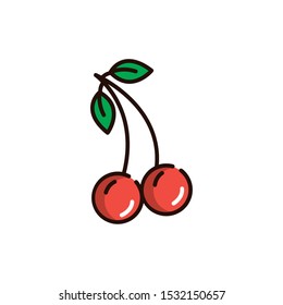 cherry icon design, Fruit healthy organic food sweet and nature theme Vector illustration