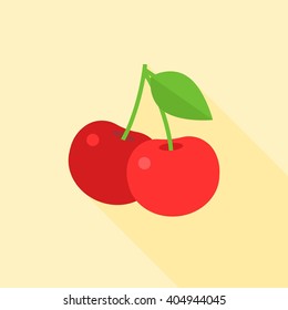 cherry icon, falt design