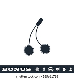 Cherry icon flat. Black pictogram on white background. Vector illustration symbol and bonus button