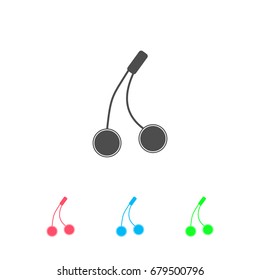 Cherry icon flat. Color pictogram on white background. Vector illustration symbol and bonus icons
