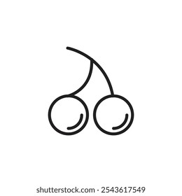 Icono de cereza Ilustración de línea plana
