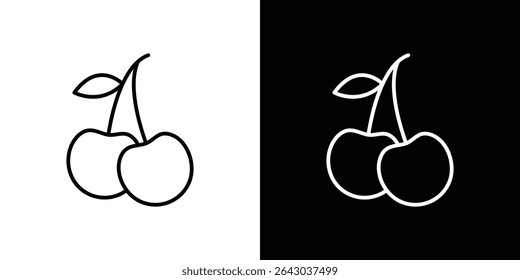 Icono de cereza Vector de logotipo de estilo plano. perfecto para diseños UI