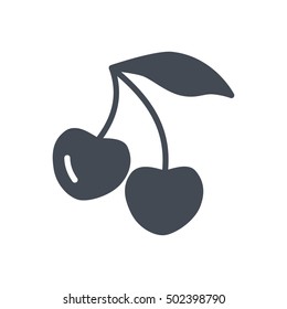 Cherry Icon Food Fruits Outlined silhouette