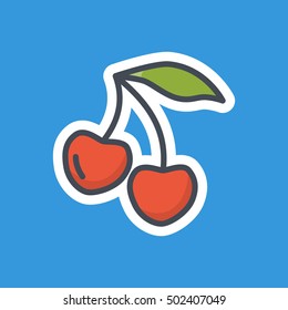 Cherry Icon Food Fruits Stickers