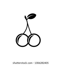 Cherry Icon. Fruit Illustration As A Simple Vector Sign & Trendy Symbol for Design and Websites or Mobile App.