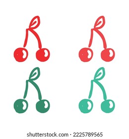 Cherry icon, cherry Fruit icon, ripe cherries, Cherry logo vector icons in multiple colors