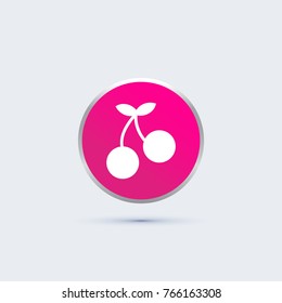 cherry icon. fruit sign