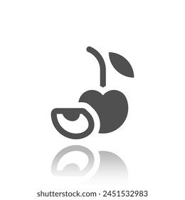 Icono de cereza, fruta, Ilustración vectorial