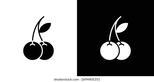 Diseño de elemento de ilustración de icono de cereza. iconos de glifo negro