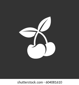Cherry icon illustration isolated on black background sign symbol. Cherry vector logo. Modern vector pictogram for web graphics - stock vector