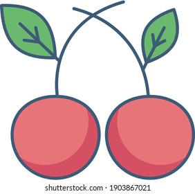 símbolo de signo vectorial aislado de ilustración de icono de cereza