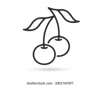 Cherry icon illustration isolated vector sign symbol