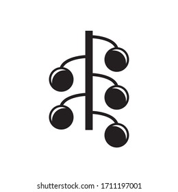Cherry icon illustration. Line design.