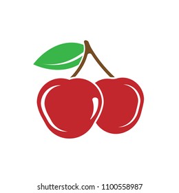 cherry icon isolated on a twhite background. Vector illustration. EPS 10