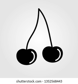 Cherry icon isolated on white background. Vector illustration