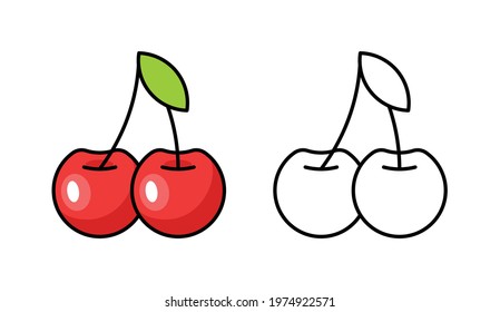 Cherry icon. Isolated on White background
