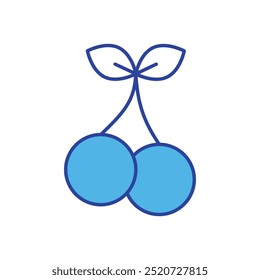 Icono de cereza aislado sobre un fondo blanco. Ilustración vectorial.