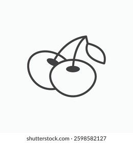 Cherry icon isolated on white background