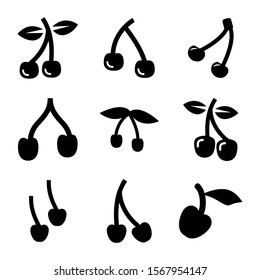 cherry icon isolated sign symbol vector illustration - Collection of high quality black style vector icons
