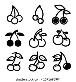 cherry icon isolated sign symbol vector illustration - Collection of high quality black style vector icons

