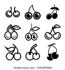 cherry icon isolated sign symbol vector illustration - Collection of high quality black style vector icons
