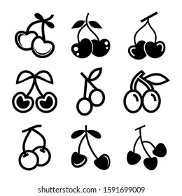 cherry icon isolated sign symbol vector illustration - Collection of high quality black style vector icons
