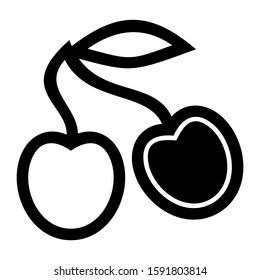 cherry icon isolated sign symbol vector illustration - high quality black style vector icons
