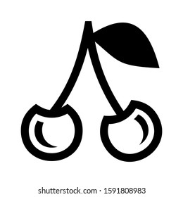 cherry icon isolated sign symbol vector illustration - high quality black style vector icons
